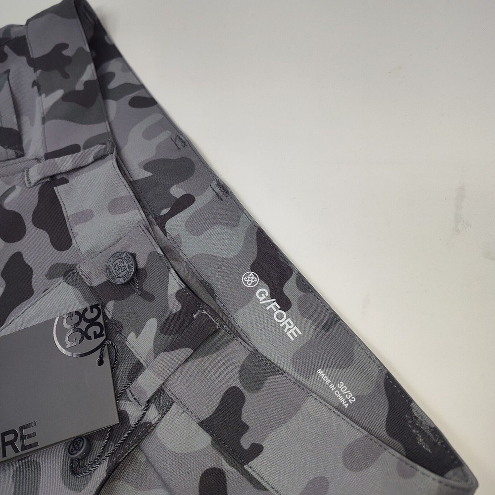 G/FORE Golf Pants Men's 30x32 Gray Camo G4MS23B50A 5-Pocket Tour Stretch Tapered
